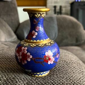 Vintage Mini cloisonné  bud Vase